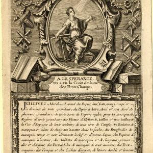 Trade card of Jollivet, stationer ©Trustees of the British Museum