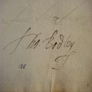 The signature of Thomas Bodley