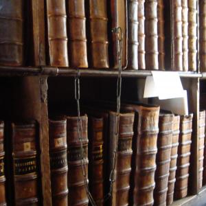 A library shelf